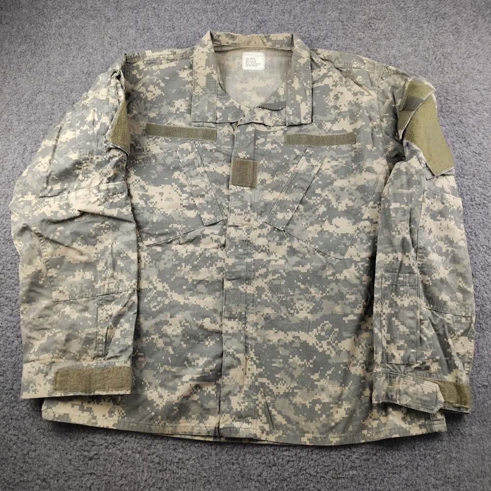 Military Combat Coat Cotton Jacket Mens XL ACU Digital Camo Tactical EUC